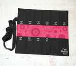 Dry Oilskin Needle Roll - Aubergine / Pink Sunflowers